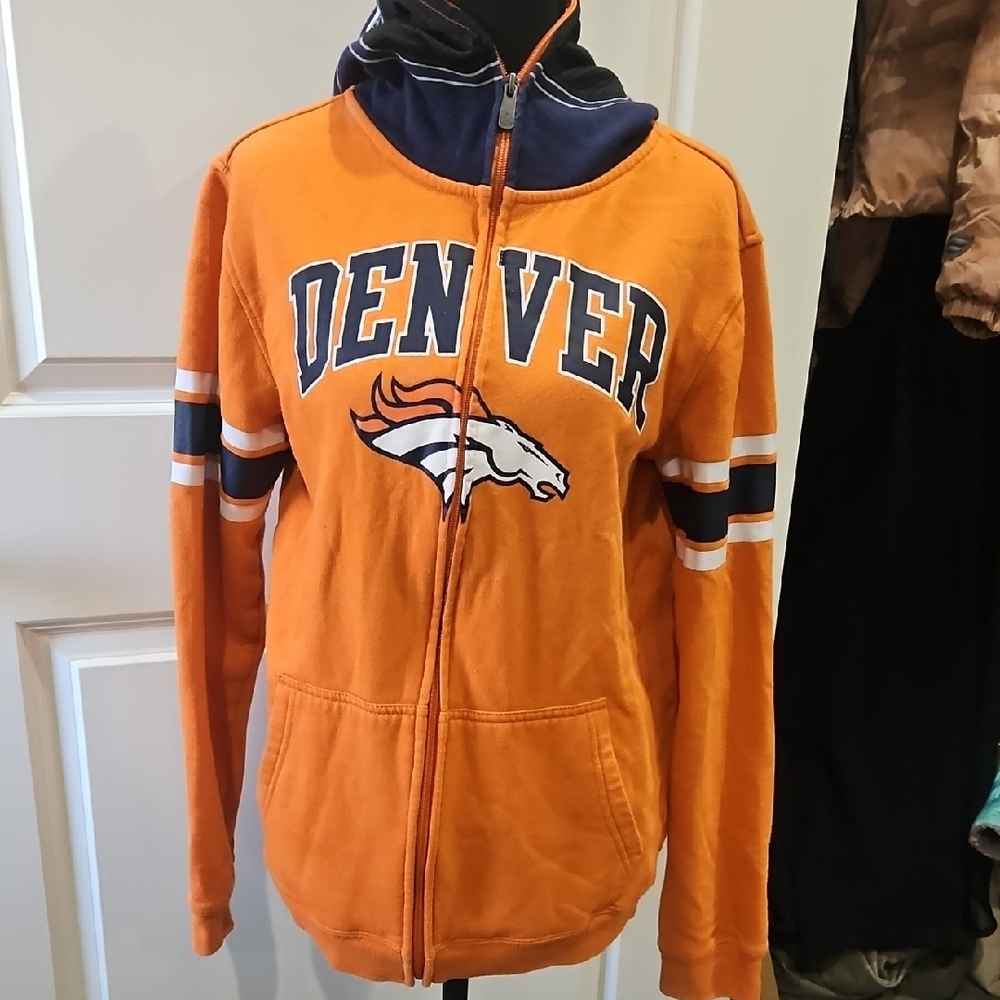NFL Team Apparel Youth Hoodie in Vibrant Orange